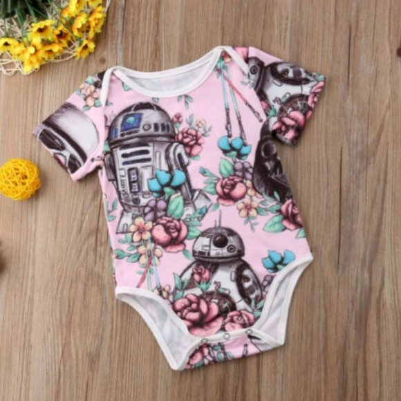Other - Star Wars baby girl outfit romper jumpsuit pink